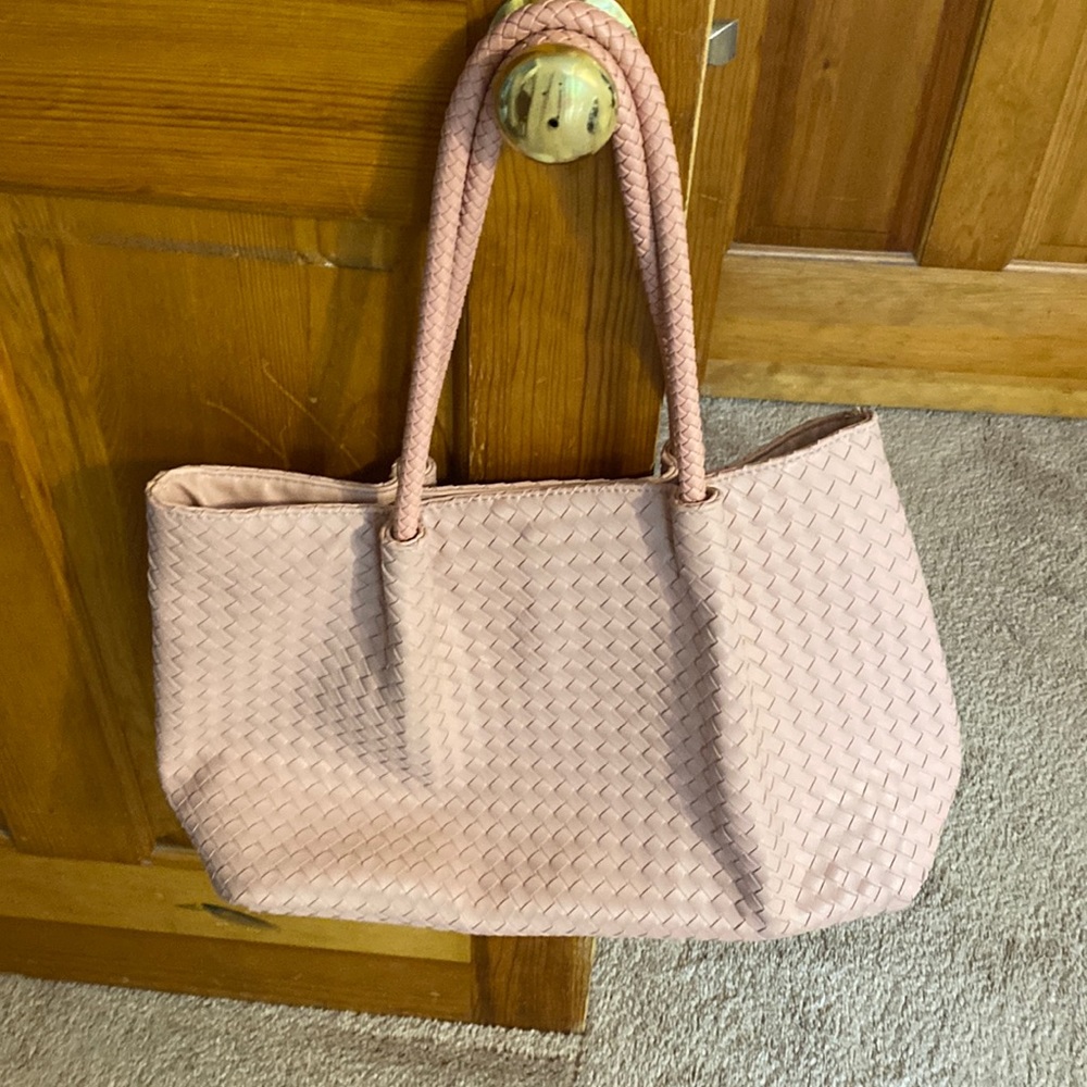 LuluDharma woven light pink tote